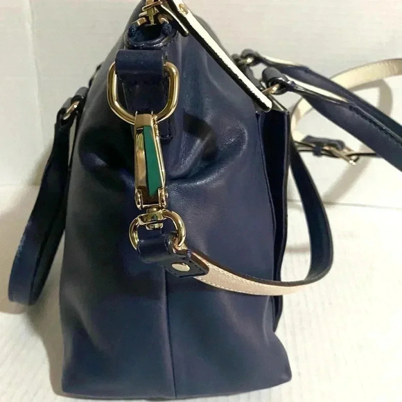Kate spade navy blue leather satchel handbag - Picture 4 of 11